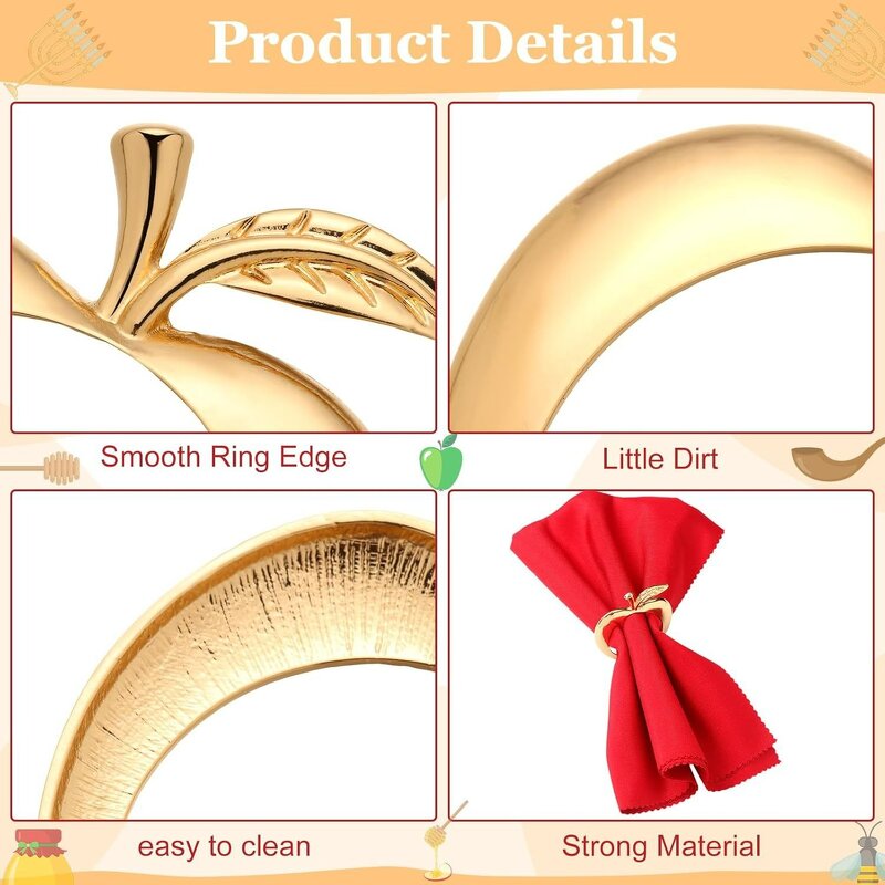 Apple-Shape Napkin Rings Supplier - OEM Creative Stainless Steel American Style