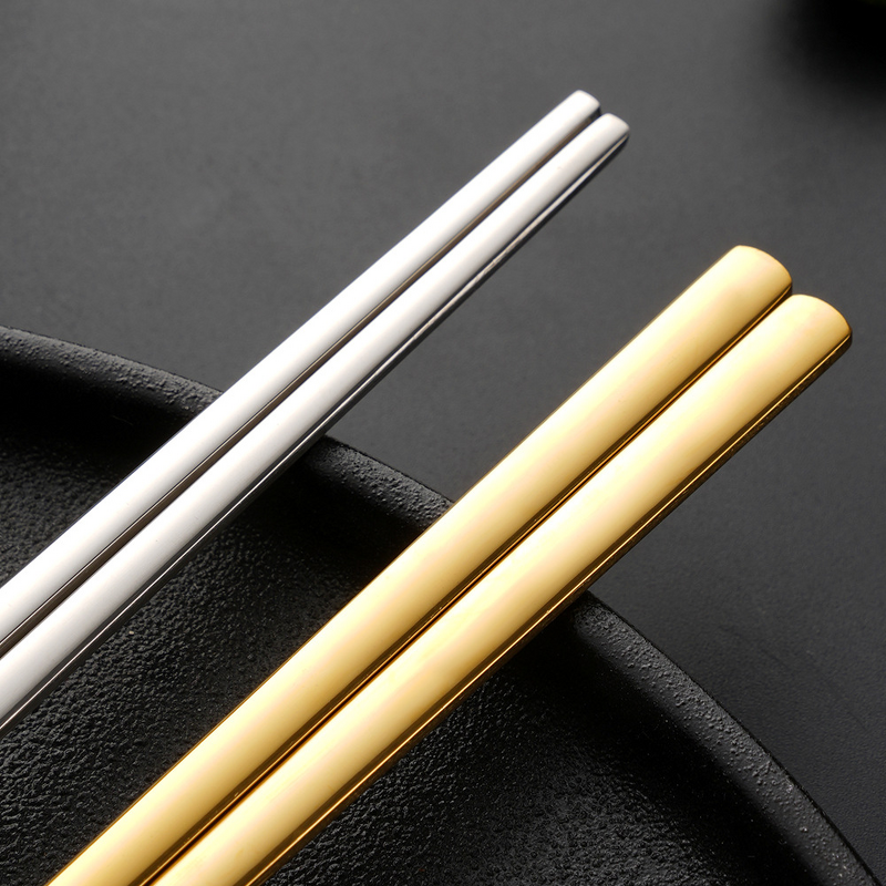 Stainless Steel Flatware Set Factory - OEM 304 Gold Spoon Korean Chopsticks Disposable