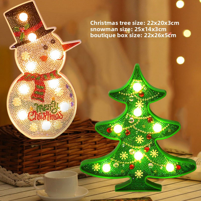 Diamond Painting Lamp Manufacturer - OEM 5D DIY Resin LED Light Snowman Tree