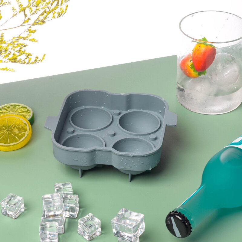 Whiskey Ice Cube Tray Factory - OEM Silicone Round with Easy Release Lid Bar