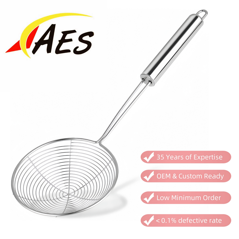 Spider Strainer Skimmer Supplier - OEM Stainless Steel Fine Mesh Frying Tool
