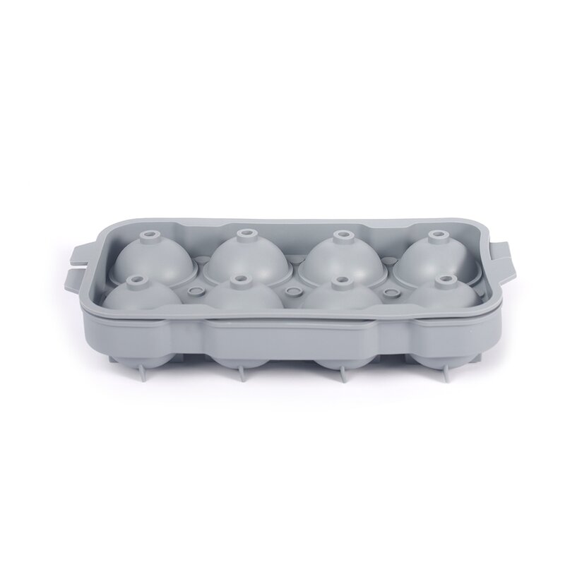 Ice Cube Mold Supplier - OEM 8 Grid Round Silicone with Easy Release Lid