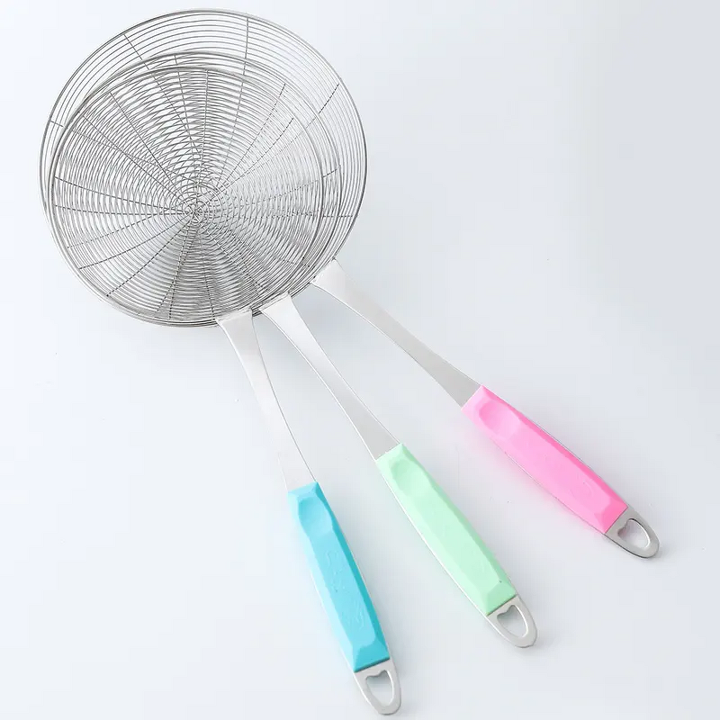 Plastic Handle Skimmer Supplier - OEM Hot Selling 3-Color Durable Kitchen Strainer