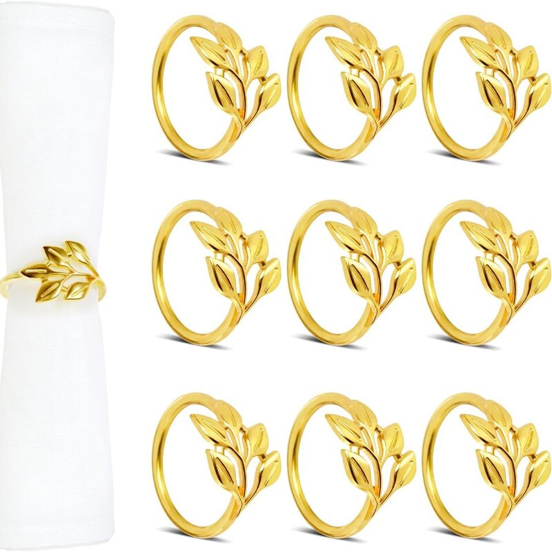 Gold Leaf Napkin Rings Manufacturer - OEM Wholesale Stainless Steel Eco-Friendly