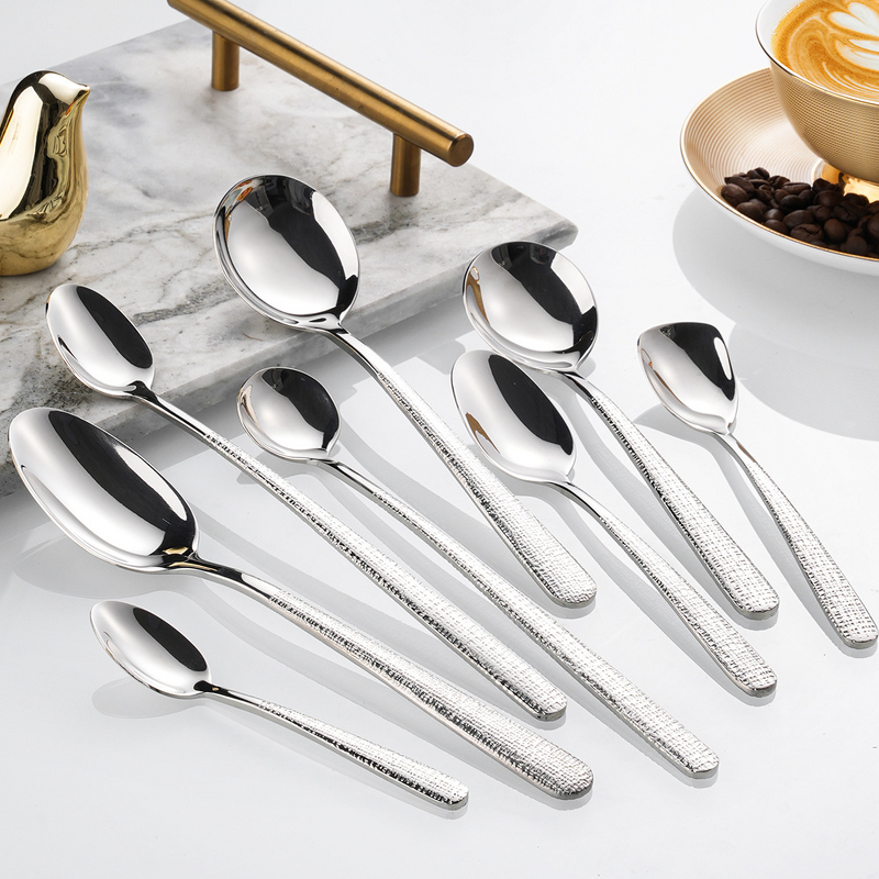 Diamond Pattern Flatware Set Manufacturer - OEM Luxury Hammered 304 Stainless Steel