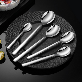 Stainless Steel Spoon Supplier - OEM 304 Long Handle Mirror Polish Korean Style
