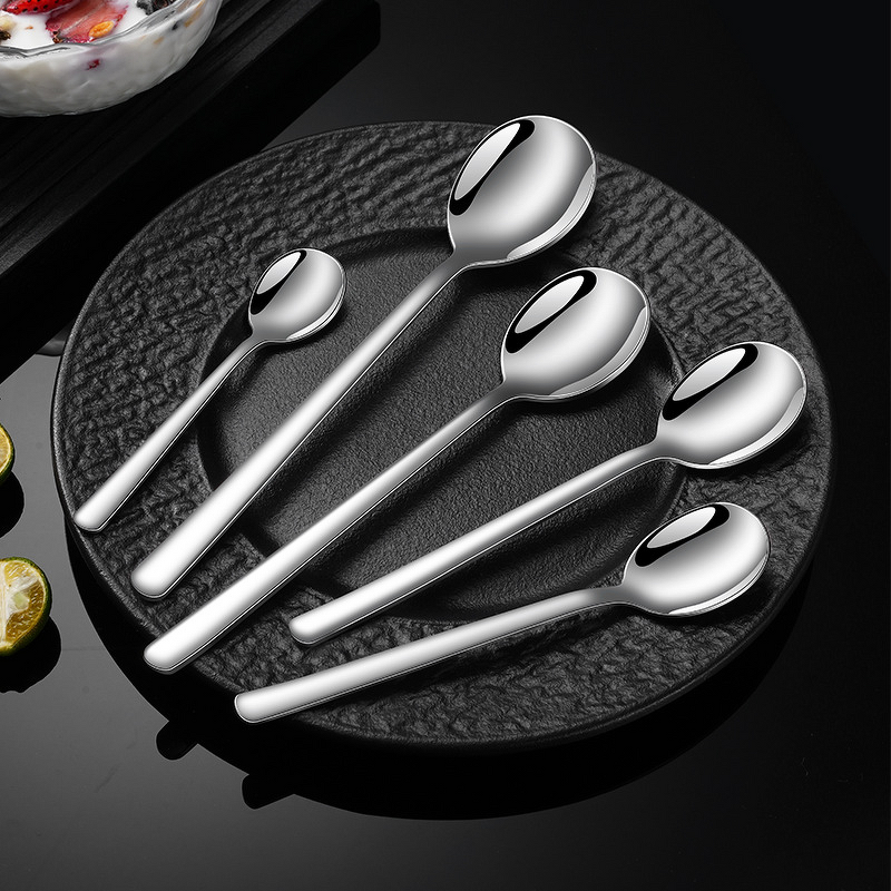 Stainless Steel Spoon Supplier - OEM 304 Long Handle Mirror Polish Korean Style