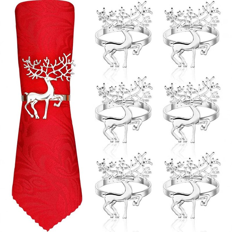 Christmas Reindeer Napkin Rings Supplier - OEM Gold Metal Table Decoration Bulk