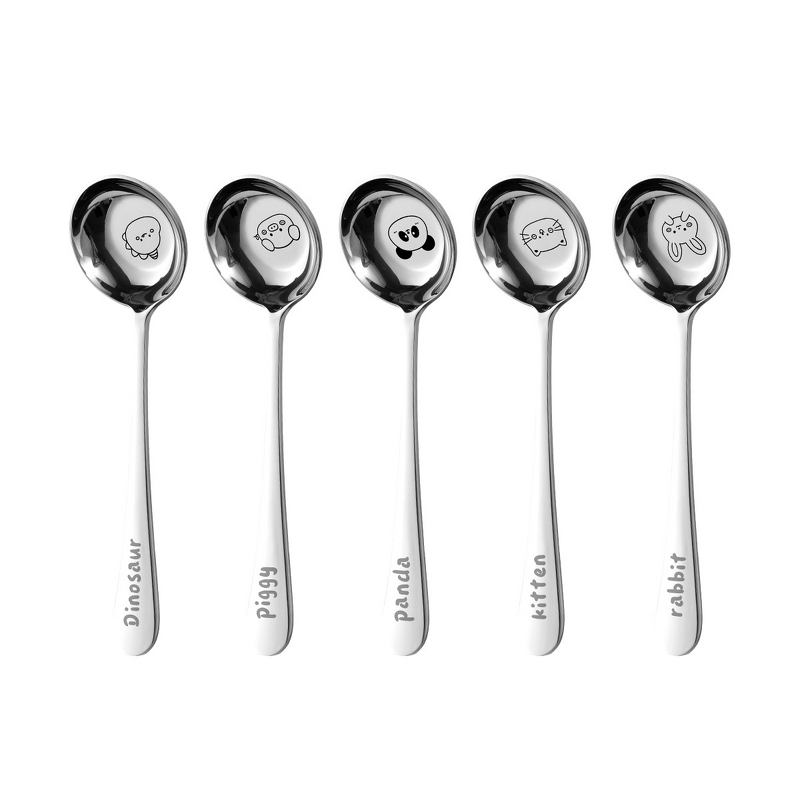 Kids Dining Spoon Factory - OEM Cute Design Deep Round Head Food-Grade Utensil