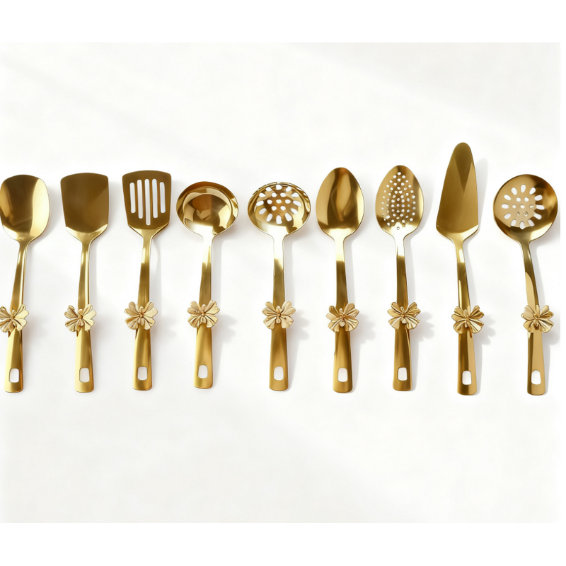 Stainless Steel Utensil Set Supplier - OEM 9-Piece Butterfly Handle Dishwasher