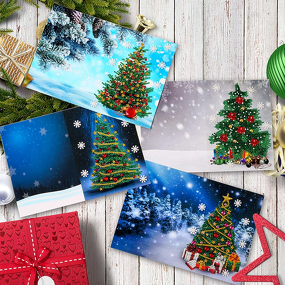 Diamond Painting Greeting Card Supplier - OEM Christmas DIY 5D 4-Piece American Style
