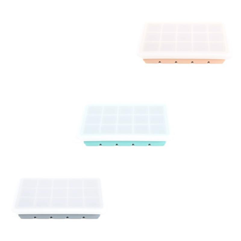 Silicone Ice Cube Tray Factory - OEM 15-Grid with Flexible Lid Home Kitchen Use