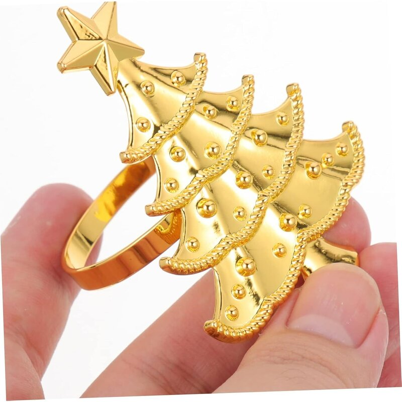 Napkin Rings Supplier - OEM Wholesale Gold Silver American Style Christmas Tree