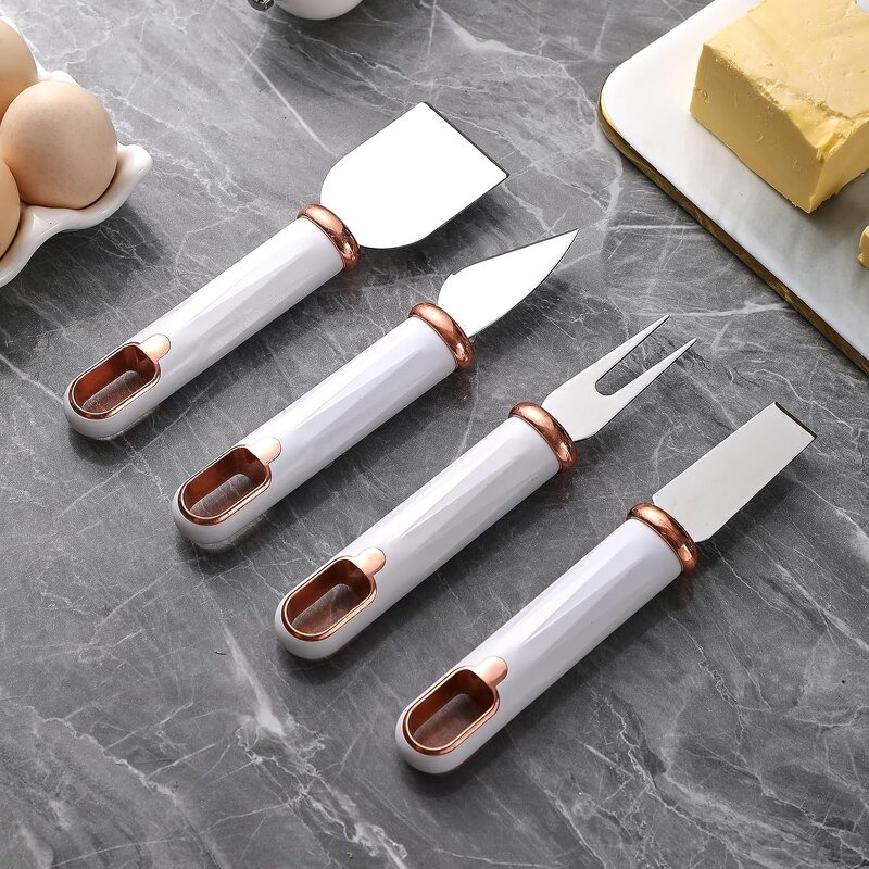 Cheese Knife Set Factory - OEM Hot Sale 4-Piece High Grade Handle Unique