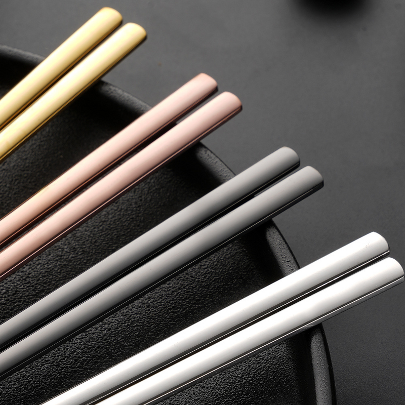 Stainless Steel Flatware Set Factory - OEM 304 Gold Spoon Korean Chopsticks Disposable