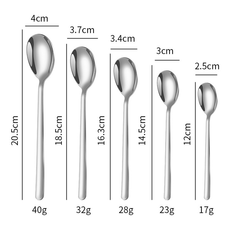 Stainless Steel Spoon Supplier - OEM 304 Long Handle Mirror Polish Korean Style
