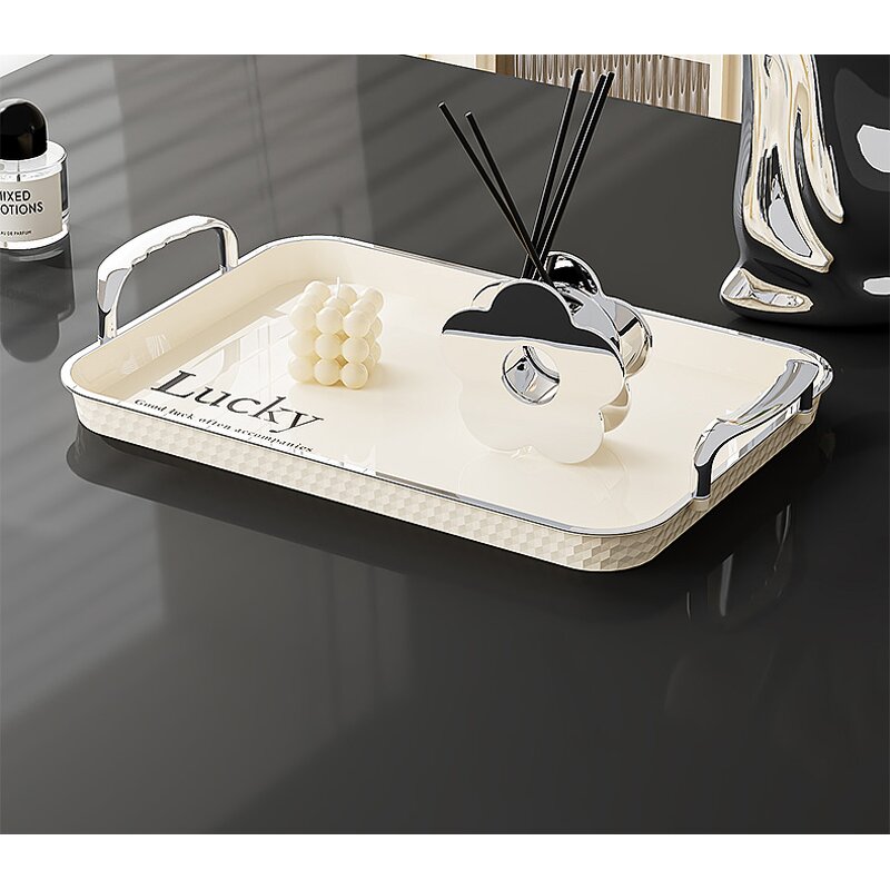 Serving Tray Supplier - OEM Modern Plastic Spill-Proof Safety Rim 2 Color