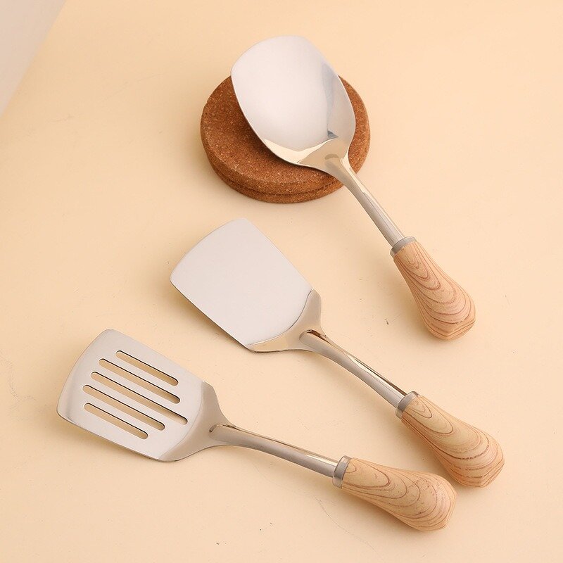 Stainless Steel Utensil Set Factory - OEM 9-Piece Plastic Handle Cooking Tools