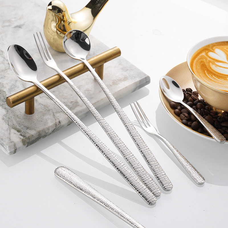 Diamond Pattern Flatware Set Manufacturer - OEM Luxury Hammered 304 Stainless Steel