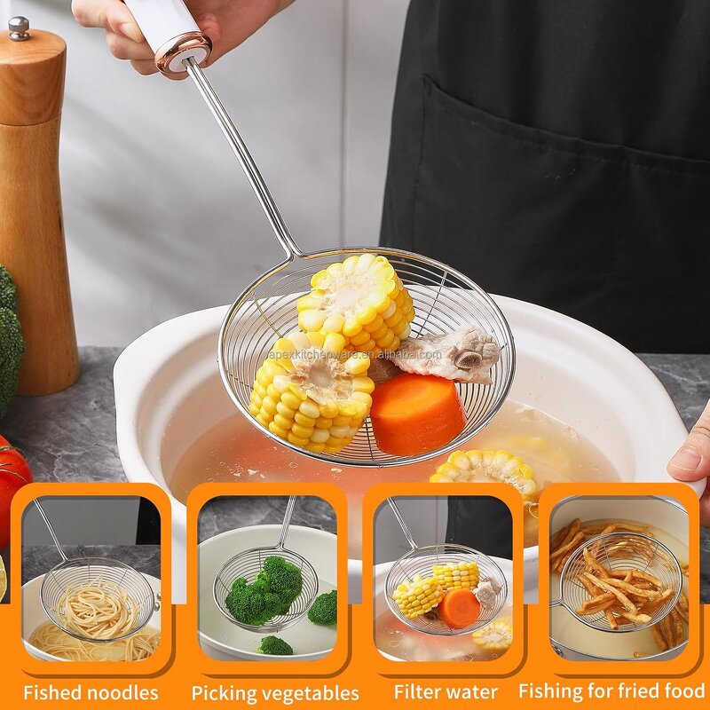 Kitchen Skimmer Supplier - OEM Slotted Spoon Heat Resistant Metal Utensil