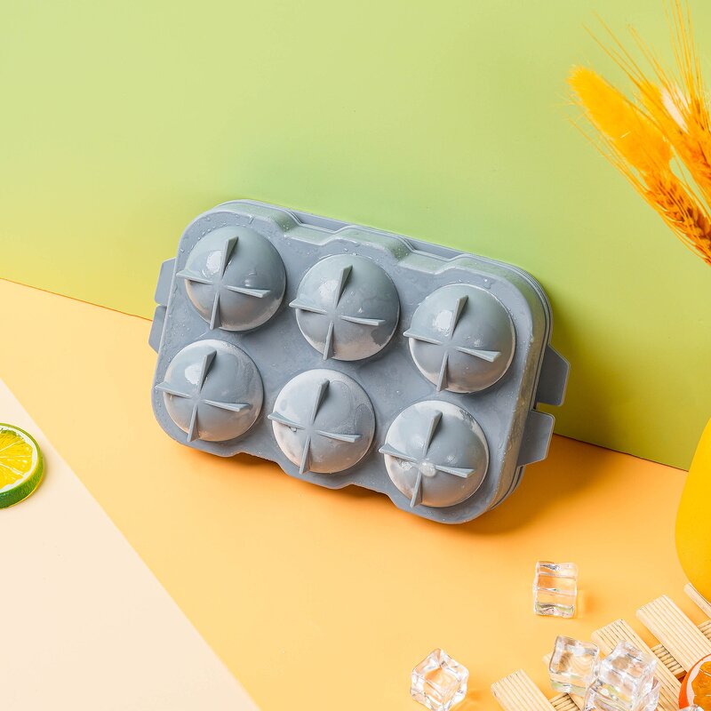 Silicone Ice Cube Tray Supplier - OEM Large Round Flexible Lid Freezer Whiskey