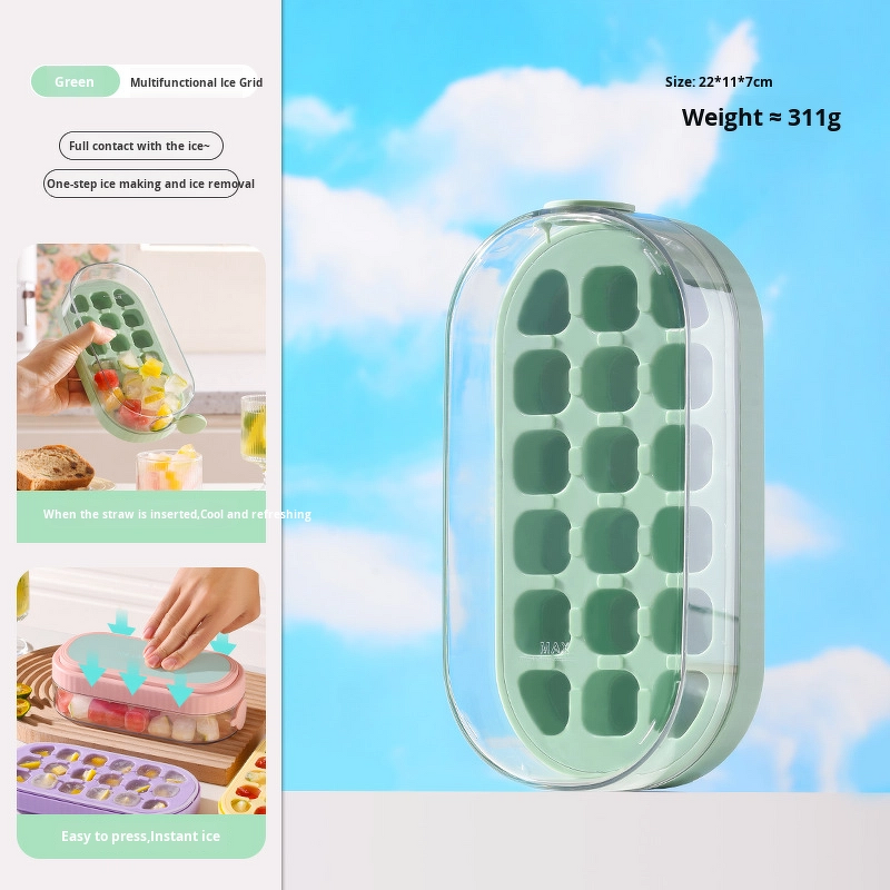 Ice Cube Bottle Factory - OEM Portable Eco-Friendly 2-in-1 with Straw Summer