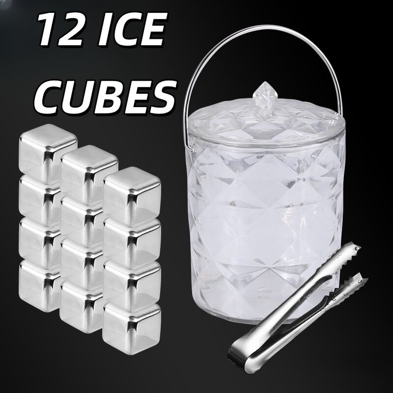 Ice Bucket Set Manufacturer - OEM Eco-Friendly Reusable Stainless Steel with Stones