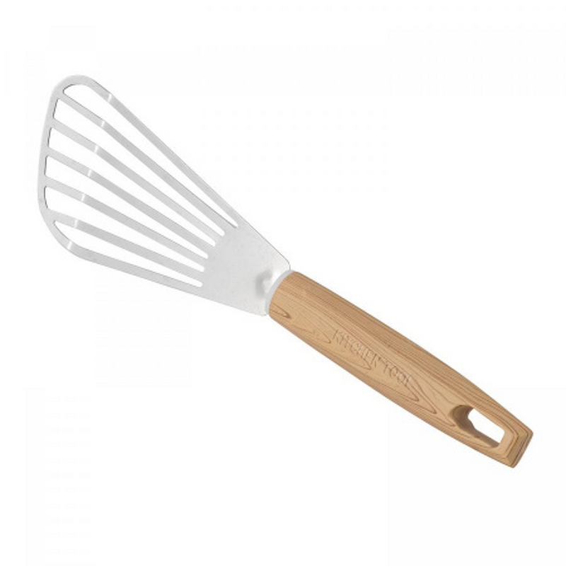 Fish Frying Spatula Supplier - OEM Stainless Steel Fan Shaped Slotted Turner