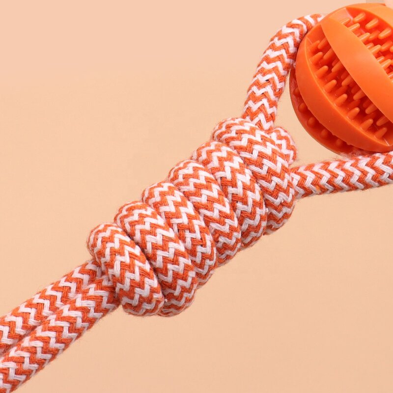 Dog Chew Toys Factory - OEM Durable Rubber Ball Rope Interactive