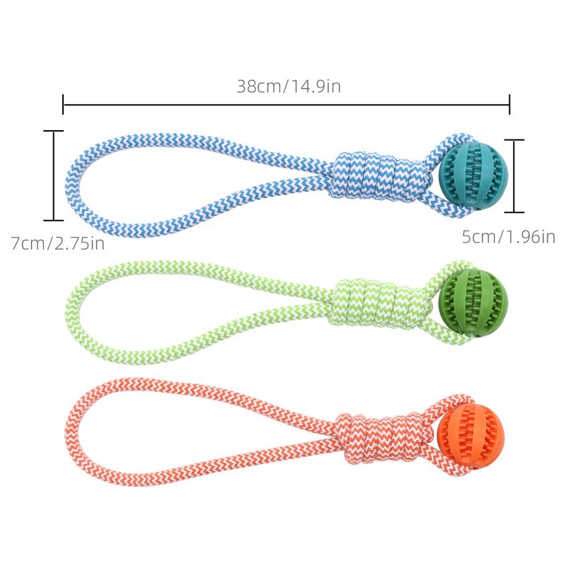 Dog Chew Toys Factory - OEM Durable Rubber Ball Rope Interactive