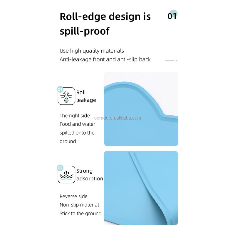 Pet Bowl Mat Factory - OEM Waterproof Spill Proof Silicone Easy