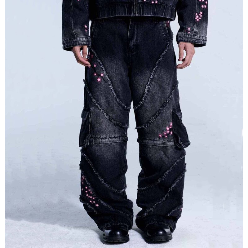 Unisex Jeans Factory - OEM Wholesale Custom Retro Wide Leg Oversized Embroidered