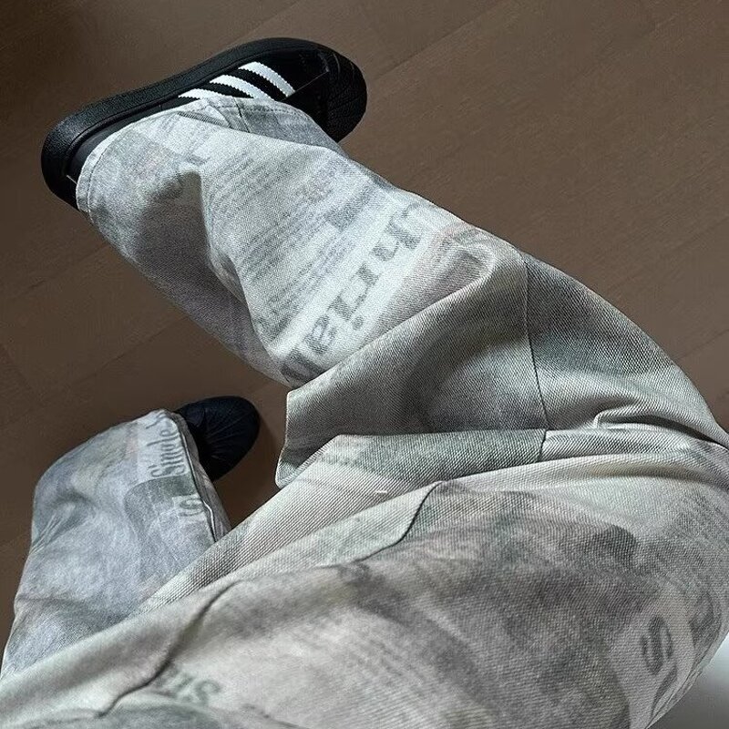 Men's Jeans Manufacturer - OEM Fashion Digital Printing Vintage Straight-leg