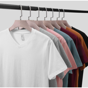 Men's T-Shirts Supplier - OEM Summer V Neck 220 Grams Custom Logo Cotton