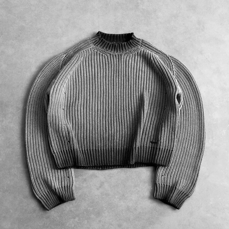 Men's Pullover Sweater Manufacturer - OEM New Winter Retro Simple Knitted Half Pullover
