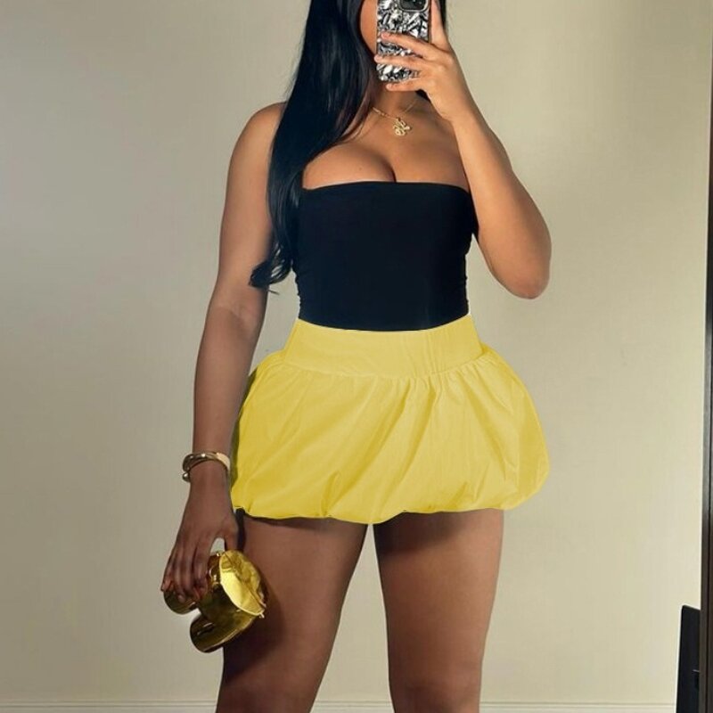 Women's Leather Skirts Supplier - OEM Sexy New Arrivals PU Leather Pleated High Waisted