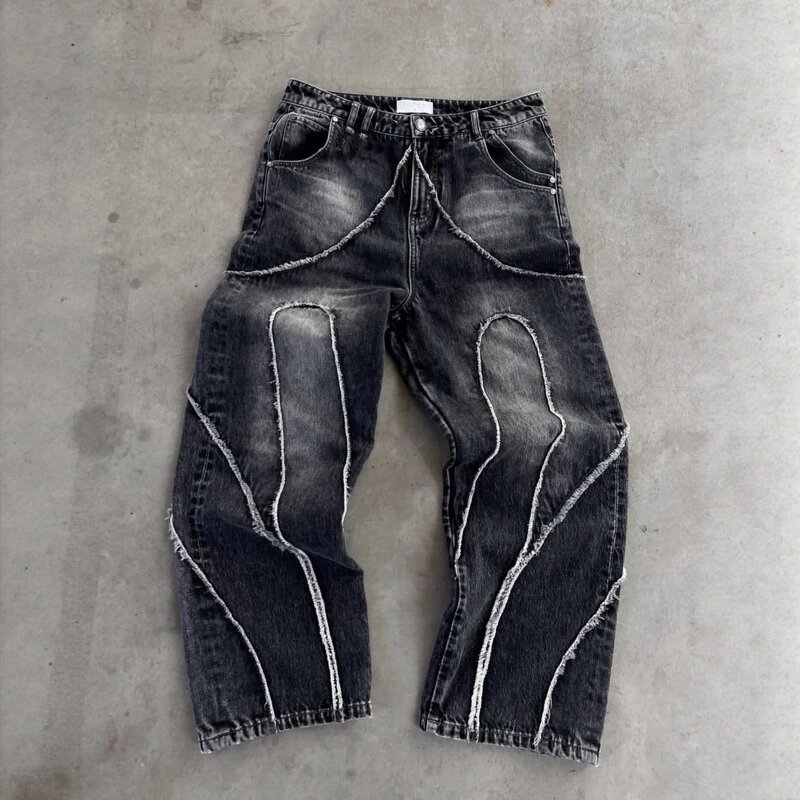 Men's Jeans Supplier - OEM Wholesale Vintage Medium Wash Retro Loose Baggy