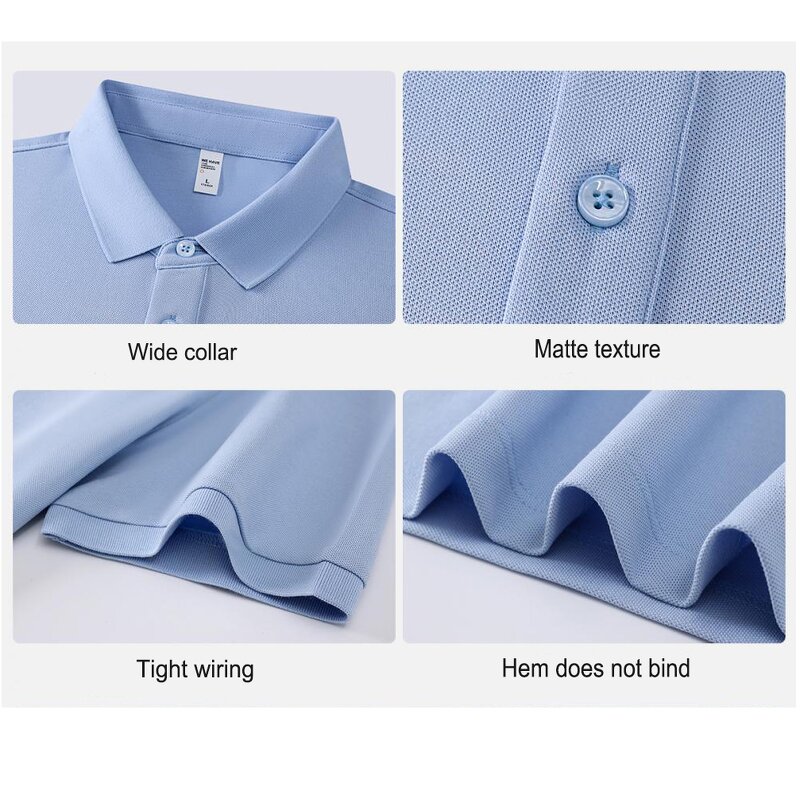 Unisex Polo Shirt Manufacturer - OEM Wholesale Ice Silk Plain Luxury Loose