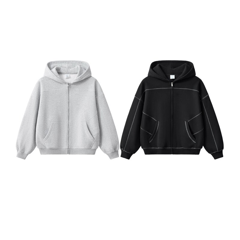 Men's Hoodie Supplier - OEM Men's Heavy High Quality Luxury Zip up Thickened
