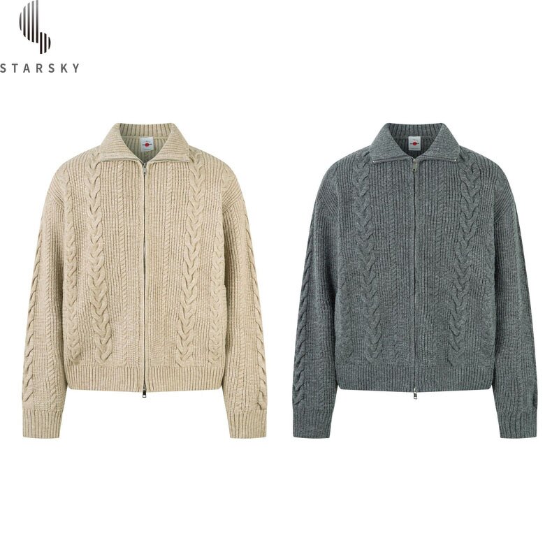 Men's Pullover Sweater Factory - OEM Winter New American Retro Simple Two-piece Jacquard