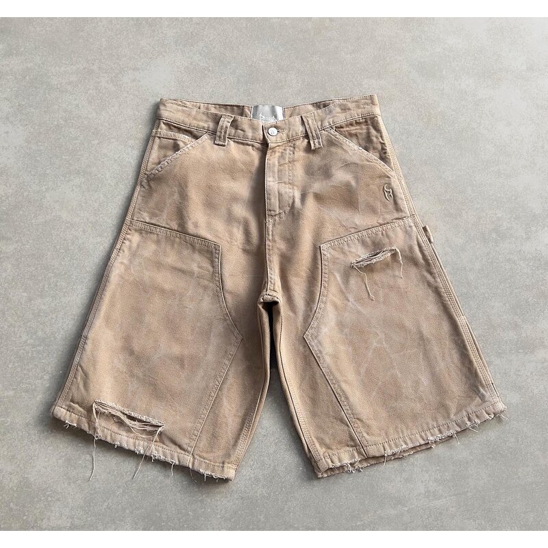 Men's Shorts Manufacturer - OEM Custom Factory Distress Wash Denim Cargo