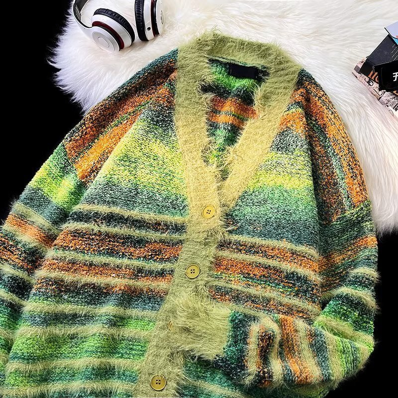 Men's Cardigan Manufacturer - OEM 2024 Men Knitted Basic V-neck Solid Color