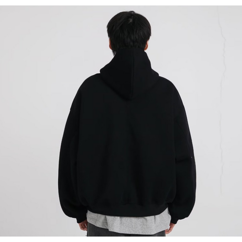 Men's Hoodie Supplier - OEM 2025 New Solid Loose Hooded Sweatshirt Custom