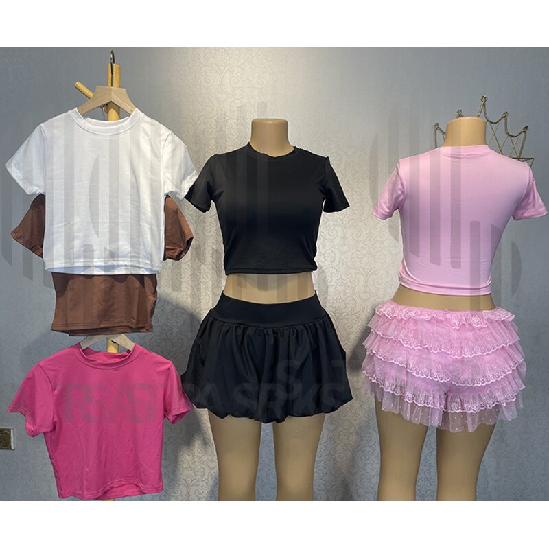 Women's T-Shirt Factory - OEM 2025 Retro Hot Girl Acid Wash Short Sleeve Cotton