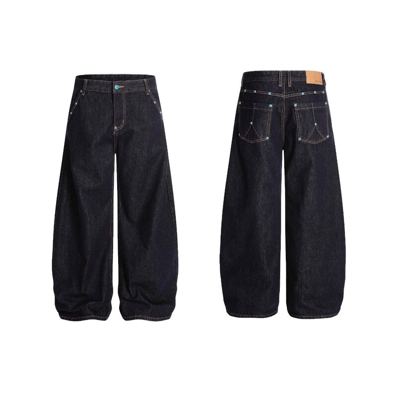 Unisex Jeans Supplier - OEM Custom Y2k Vintage Washed Multi-Pocket Loose