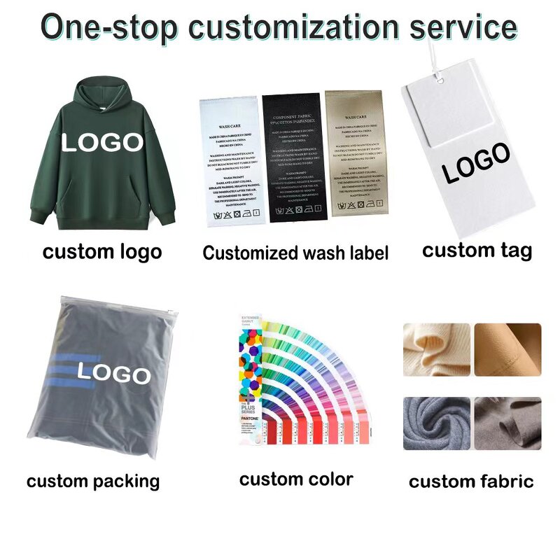 Men's Hoodies Manufacturer - OEM Men's Solid 350G Boxy Sweater American Hip Hop