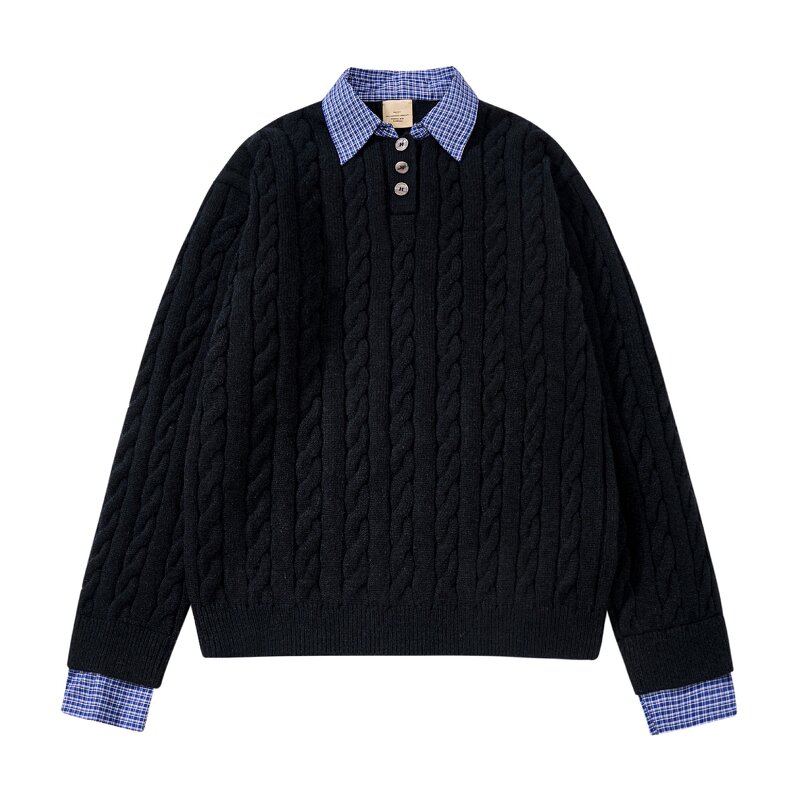 Men's Cardigan Manufacturer - OEM 2025 Winter Retro Loose High Collar Knitted Casual