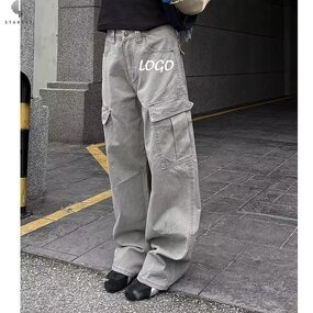 Women's Jeans Manufacturer - OEM Custom Vintage Baggy Ripped Wash Denim Loose