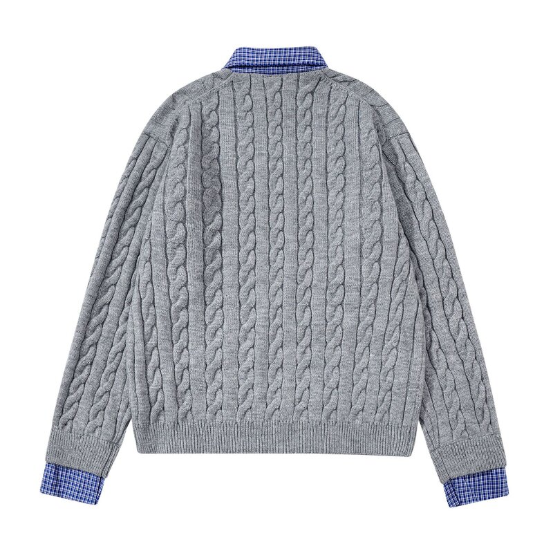 Men's Cardigan Manufacturer - OEM 2025 Winter Retro Loose High Collar Knitted Casual