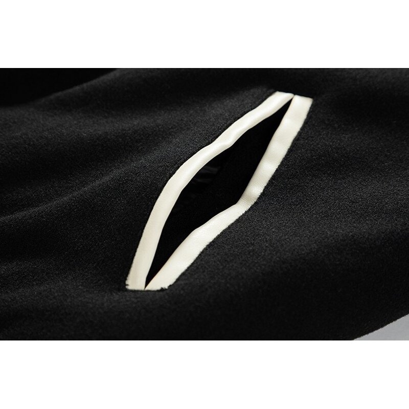 Men's Baseball Jacket Supplier - OEM Custom Logo Wholesale Loose Pilot Double Zipper